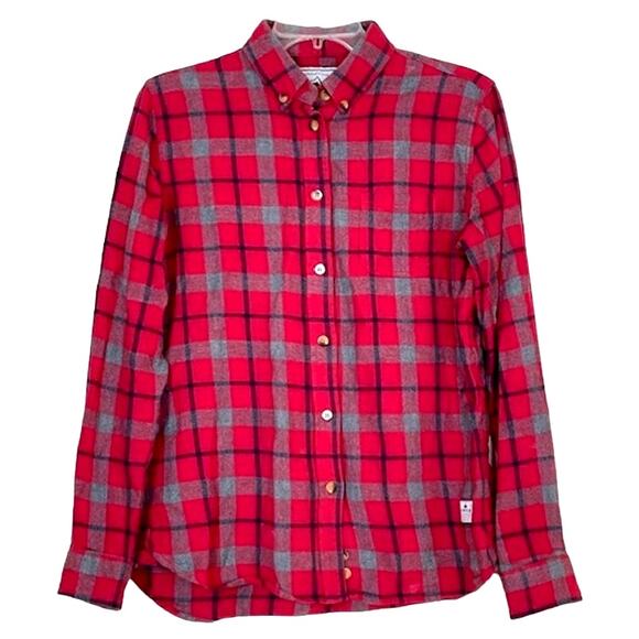 Madewell x Penfield Classic Slim Flannel warm cozy layers red plaid gray black 2 - Picture 2 of 11